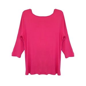 Vince Fuchsia Boatneck 3/4 Sleeve Knit Dolman Tunic, Women’s Size Small